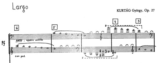 Opening of György Kurtág, …quasi una fantasia… - piano part