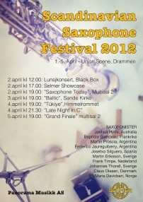 Poster for Scandinavian Saxophone Festival 2012
