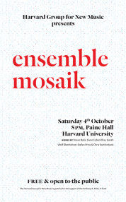ensemble mosaik poster, 4 October 2014
